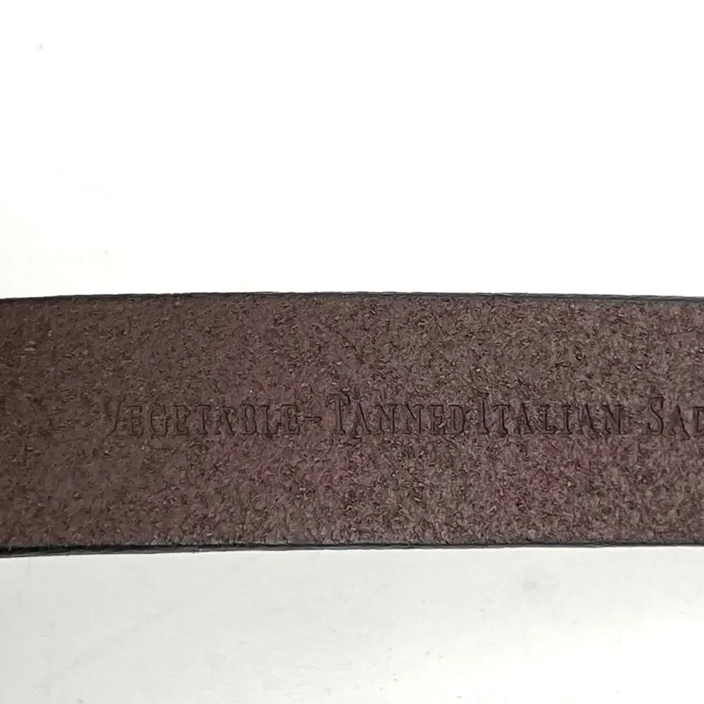 Polo Ralph Lauren men’s leather brown logo square brass buckle belt